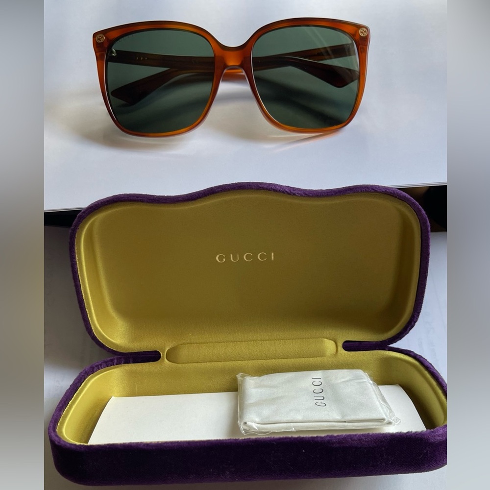Gucci Brand New Havana Brown Frame Sunglasses (GG0022S 002) - Host Pick Item!! - Picture 1 of 16